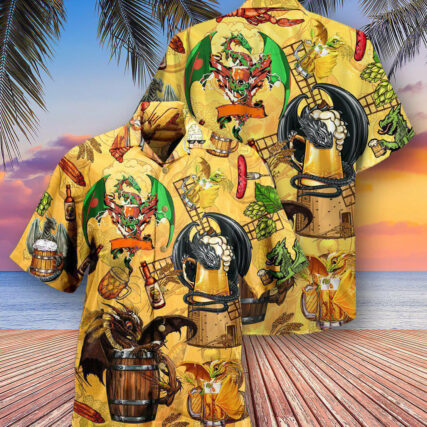 Dragon Drunkgon Loves Beer - Hawaiian Shirt - Owl Ohh - Owl Ohh
