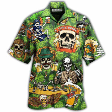 Beer It's Beer Time Skull - Hawaiian Shirt - Owl Ohh - Owl Ohh