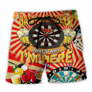 Beer That's Why I'm Here Darts Vintage - Beach Short - Owl Ohh - Owl Ohh