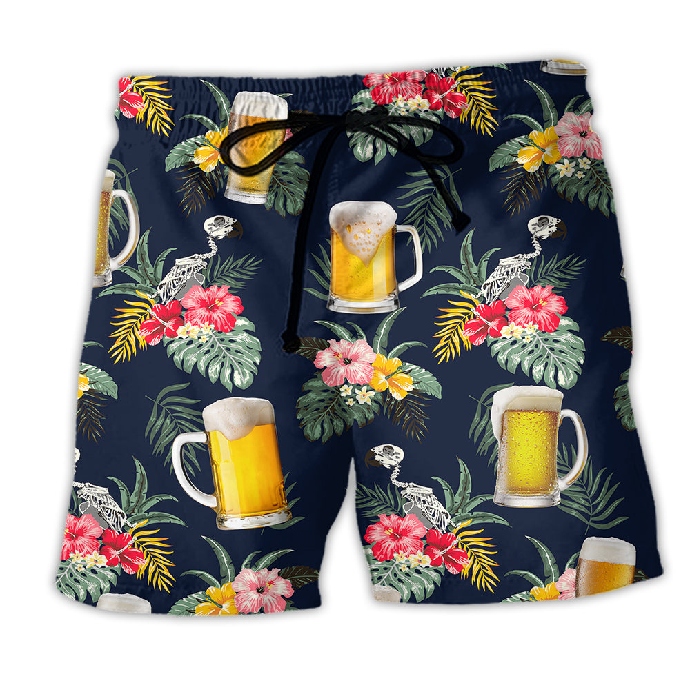 Beer Tropical Floral Basic - Beach Short-Owl Ohh