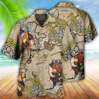 Beer Viking Drinking Beer - Hawaiian Shirt - Owl Ohh - Owl Ohh