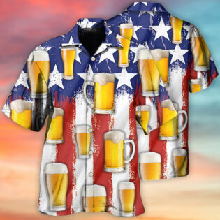 Beer Independence Day Happy - Hawaiian Shirt - Owl Ohh - Owl Ohh