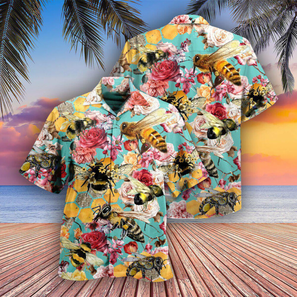 Bee Let Make Gorgeous Roses So Beautiful - Hawaiian Shirt - Owl Ohh - Owl Ohh
