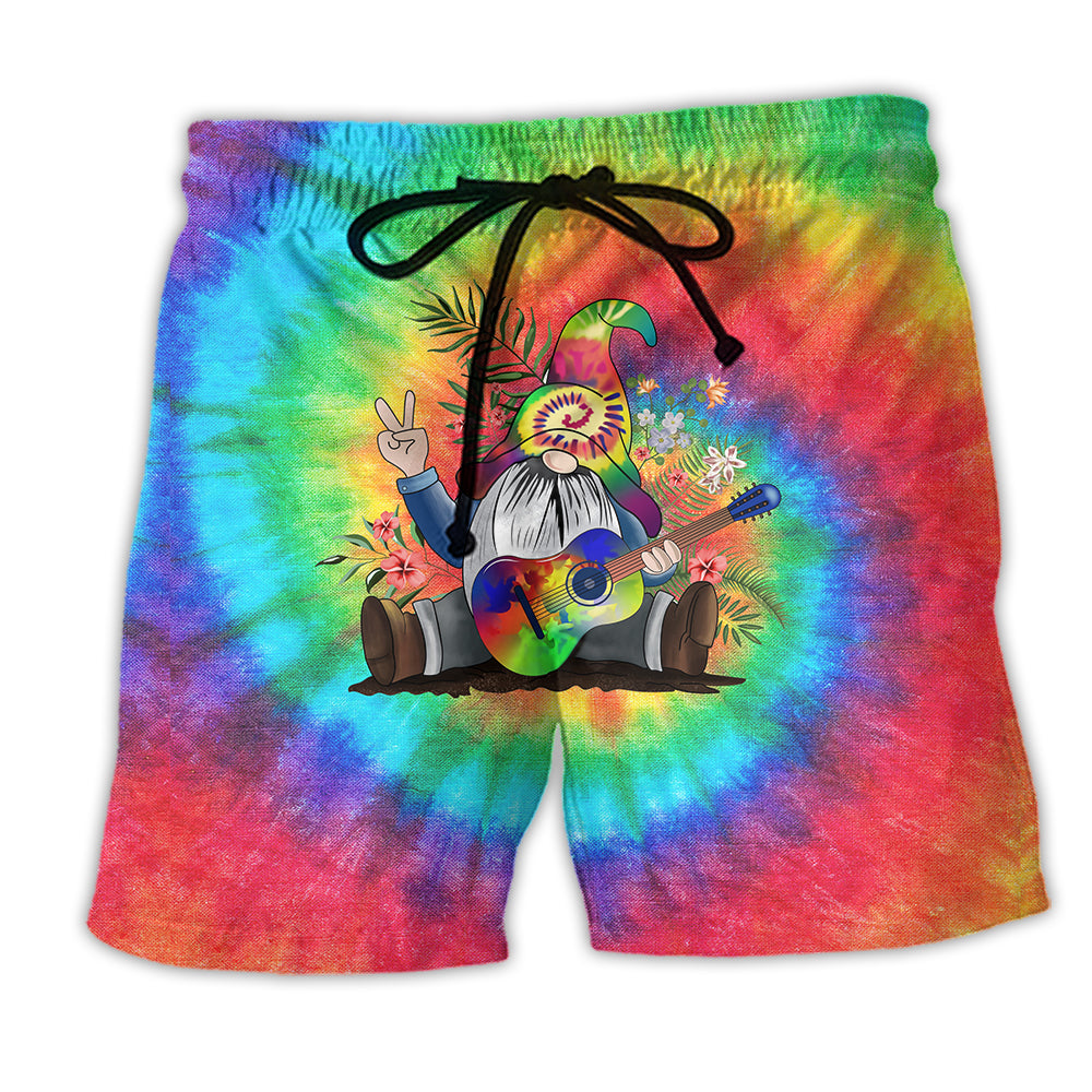 Music Believe In The Power Of Music Hippie Gnome Rainbow - Beach Short - Owl Ohh - Owl Ohh