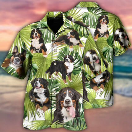 Bernese Mountain Dog Tropical Leaf Lover - Hawaiian Shirt - Owl Ohh - Owl Ohh