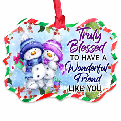 Snowman Bestie Snowman Truly Blessed - Horizontal Ornament - Owl Ohh - Owl Ohh