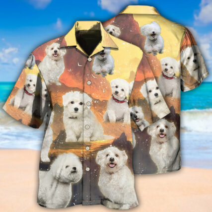 Bichon Frise Dog Lovely Sunset - Hawaiian Shirt - Owl Ohh - Owl Ohh