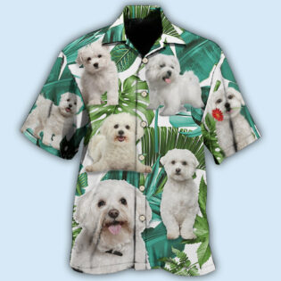 Bichon Frise Dog Tropical Leaf Style - Hawaiian Shirt - Owl Ohh - Owl Ohh