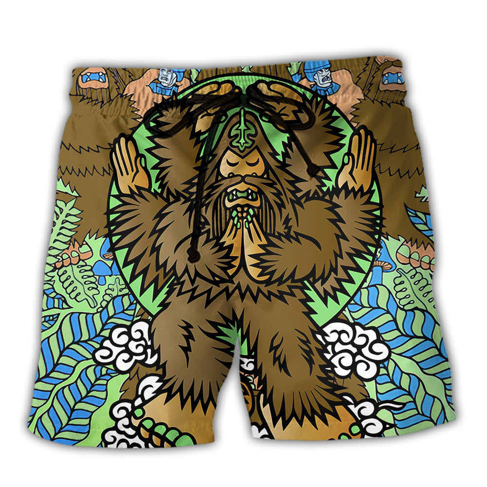 Bigfoot Funny Art Style - Beach Short - Owl Ohh