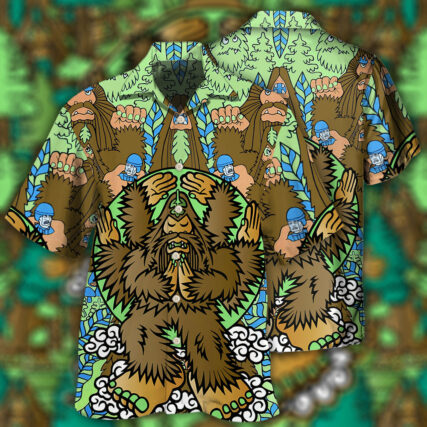 Bigfoot Funny Art Style - Hawaiian Shirt - Owl Ohh - Owl Ohh