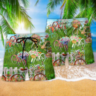 Bike Love Flowers Style - Beach Short - Owl Ohh - Owl Ohh