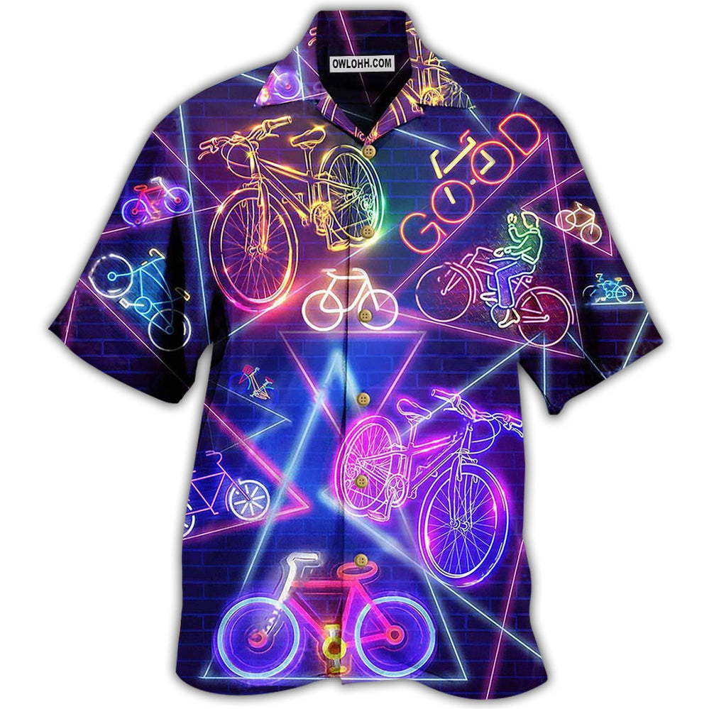 Bike Neon Style Love Purple Really Much - Hawaiian Shirt - Owl Ohh - Owl Ohh