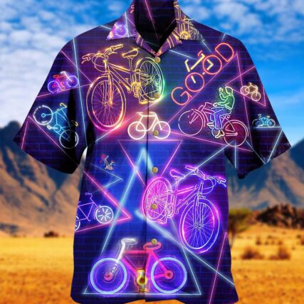 Bike Neon Style Love Purple Really Much - Hawaiian Shirt - Owl Ohh - Owl Ohh