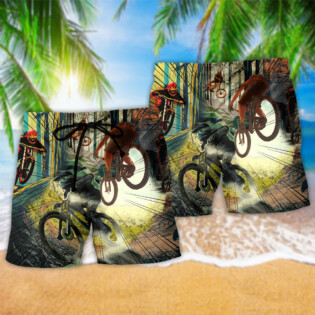 Bike Never Underestimate A Man With Mountain Bike In The Sunshine - Beach Short - Owl Ohh - Owl Ohh