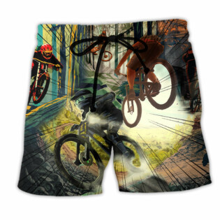 Bike Never Underestimate A Man With Mountain Bike In The Sunshine - Beach Short - Owl Ohh - Owl Ohh