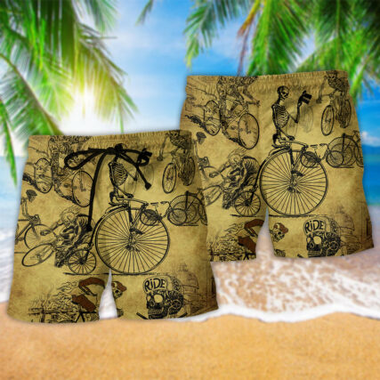 Bike Skull Born To Ride Ride To Live - Beach Short - Owl Ohh - Owl Ohh