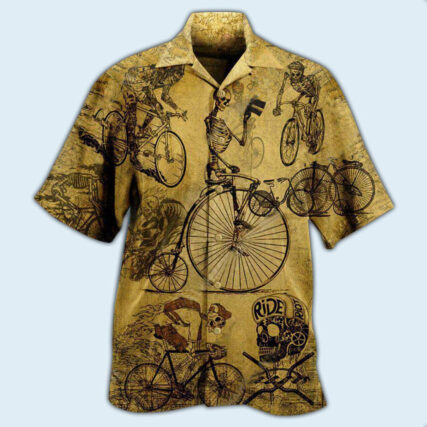 Bike Skull Born To Ride Ride To Live Vintage - Hawaiian Shirt - Owl Ohh - Owl Ohh
