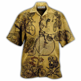 Bike Skull Born To Ride Ride To Live Vintage - Hawaiian Shirt - Owl Ohh - Owl Ohh
