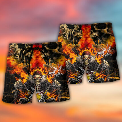 Skull Biker Style - Beach Short - Owl Ohh - Owl Ohh