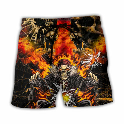 Skull Biker Style - Beach Short - Owl Ohh - Owl Ohh