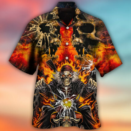 Skull Biker Style - Hawaiian Shirt - Owl Ohh for men and women, kids - Owl Ohh