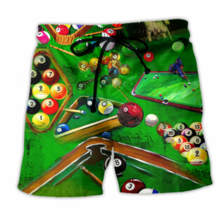 Billiard Enthuse Green Style - Beach Short - Owl Ohh - Owl Ohh