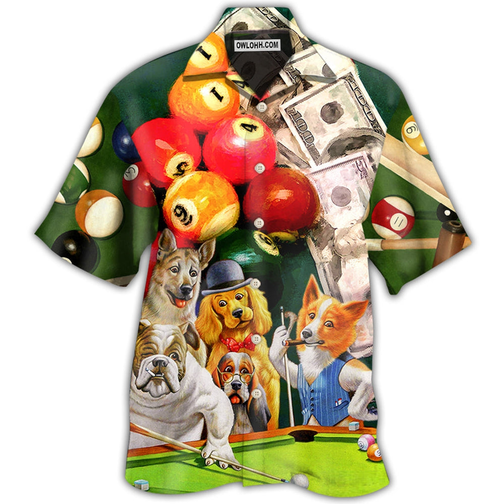Billiard Funny Dog Many Money - Hawaiian Shirt - Owl Ohh - Owl Ohh