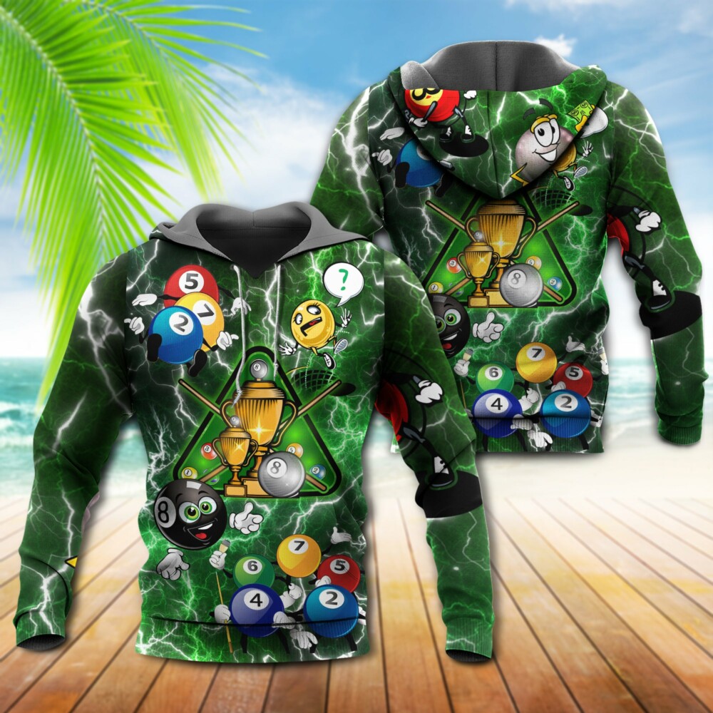 Billiard Lover Funny Lightning - Hoodie - Owl Ohh - Owl Ohh