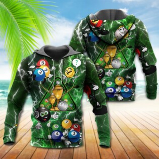 Billiard Lover Funny Lightning - Hoodie - Owl Ohh - Owl Ohh