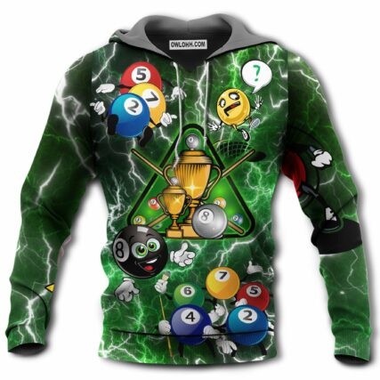 Billiard Lover Funny Lightning - Hoodie - Owl Ohh - Owl Ohh