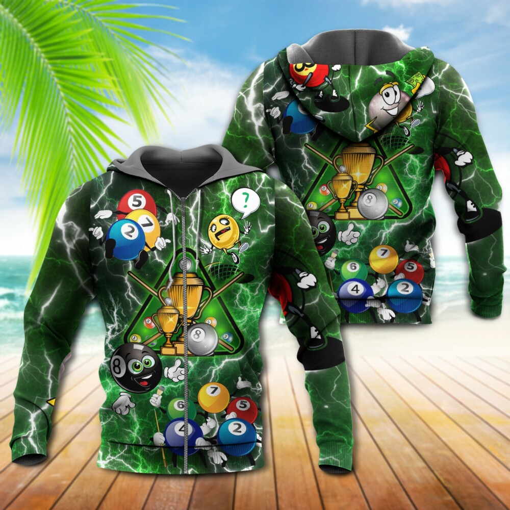 Billiard Lover Funny Lightning - Hoodie - Owl Ohh - Owl Ohh