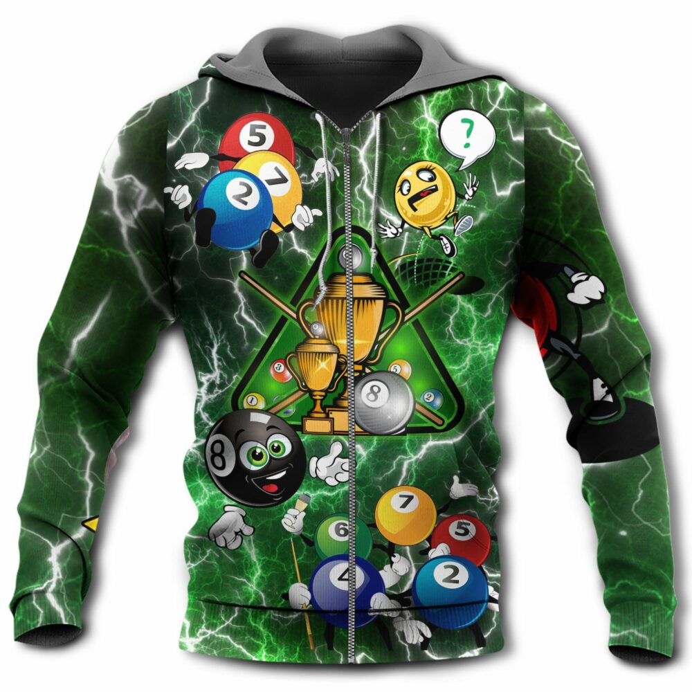 Billiard Lover Funny Lightning - Hoodie - Owl Ohh - Owl Ohh