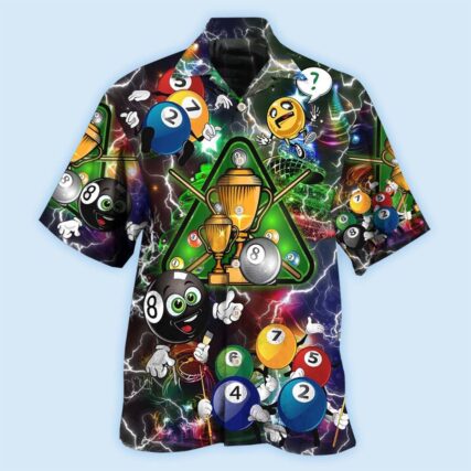 Billiard Lover Lightning Merry Christmas - Hawaiian Shirt - Owl Ohh - Owl Ohh