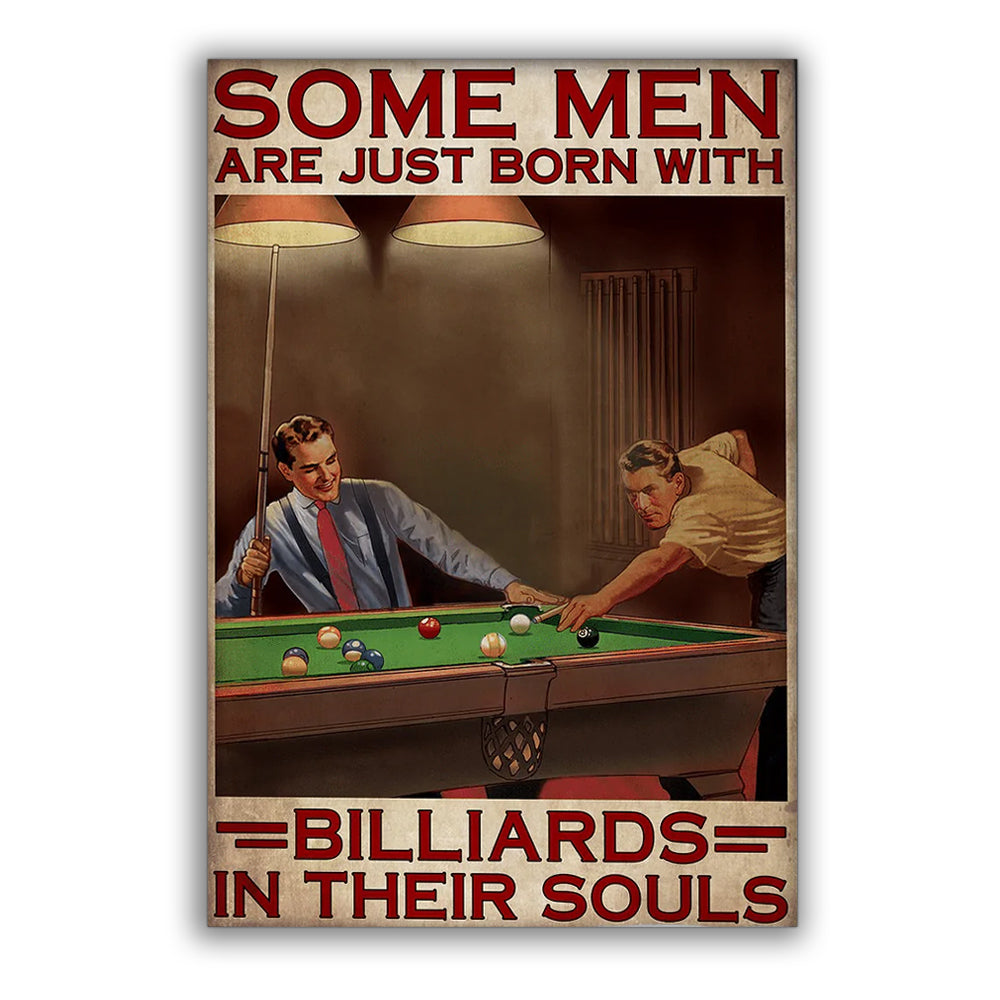 Billiard Men Born With Billiard - Vertical Poster - Owl Ohh - Owl Ohh