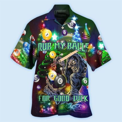 Billiard Rub My Ball For Christmas Night - Hawaiian Shirt - Owl Ohh - Owl Ohh