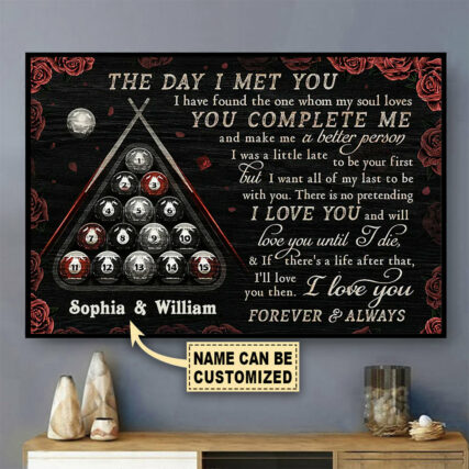 Billiard The Day I Met You Personalized - Horizontal Poster - Owl Ohh - Owl Ohh