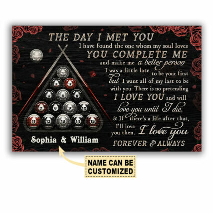 Billiard The Day I Met You Personalized - Horizontal Poster - Owl Ohh - Owl Ohh