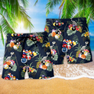 Billiard Tropical Leaf Style - Beach Short - Owl Ohh - Owl Ohh