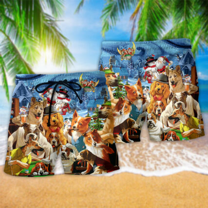 Billiard Vintage Dogs Playing Pool Style - Beach Short - Owl Ohh - Owl Ohh