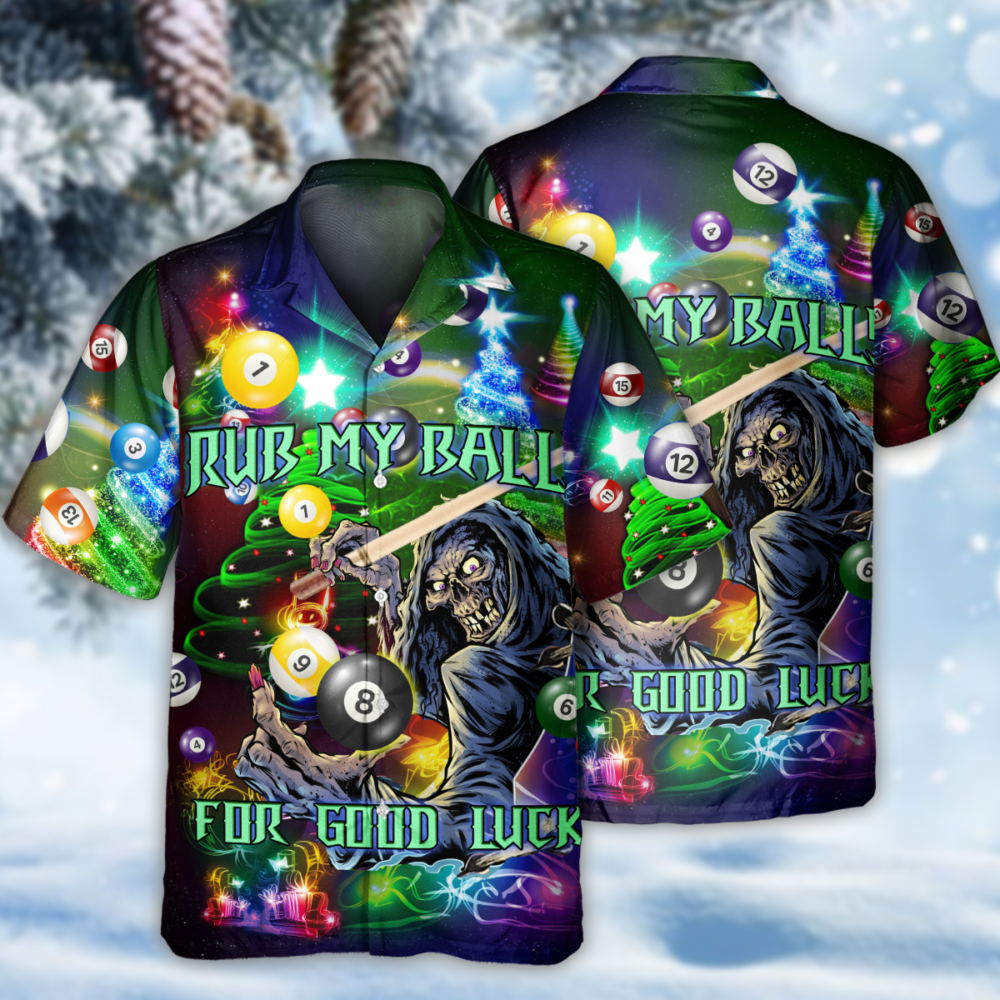 Billiard Rub My Ball For Christmas Night - Hawaiian Shirt - Owl Ohh - Owl Ohh