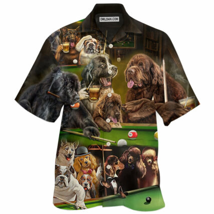 Billiard Dogs Play Billiard Funny - Hawaiian Shirt - Owl Ohh - Owl Ohh
