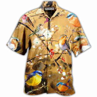 Robin The Bird Took Its Perch On A Tree Branch - Hawaiian Shirt - Owl Ohh - Owl Ohh