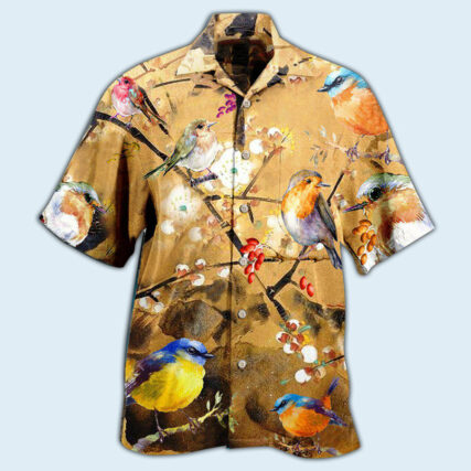 Robin The Bird Took Its Perch On A Tree Branch - Hawaiian Shirt - Owl Ohh - Owl Ohh