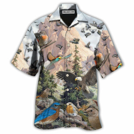 Birds On Mountain - Hawaiian Shirt - Owl Ohh - Owl Ohh