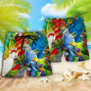 Parrot Tropical Summer Cool Style - Beach Short - Owl Ohh - Owl Ohh
