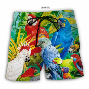 Parrot Tropical Summer Cool Style - Beach Short - Owl Ohh - Owl Ohh