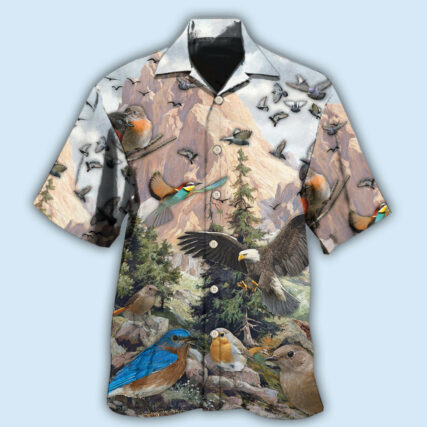 Birds On Mountain - Hawaiian Shirt - Owl Ohh - Owl Ohh