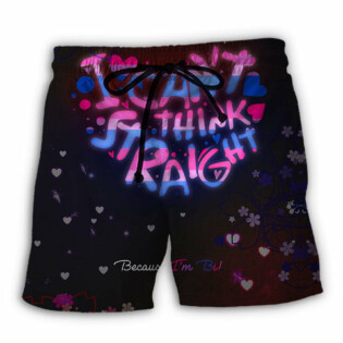 LGBT Bisexual I Can't Think Straight Beacause I'm Bi - Beach Short - Owl Ohh - Owl Ohh
