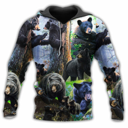 Bear Black Bear Family Into Spring - Hoodie - Owl Ohh - Owl Ohh
