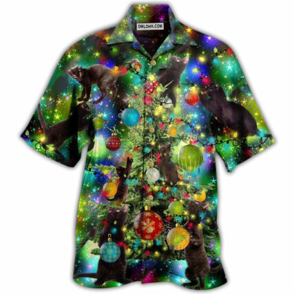 Christmas Black Cat Christmas Let's Get It - Hawaiian Shirt - Owl Ohh - Owl Ohh